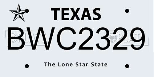 BWC2329 Texas License Plate