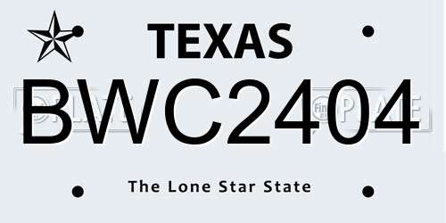 BWC2404 Texas License Plate