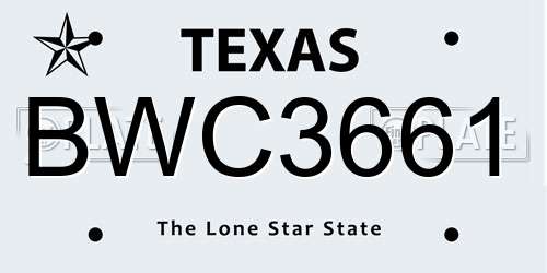 BWC3661 Texas License Plate