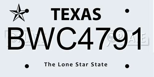 BWC4791 Texas License Plate