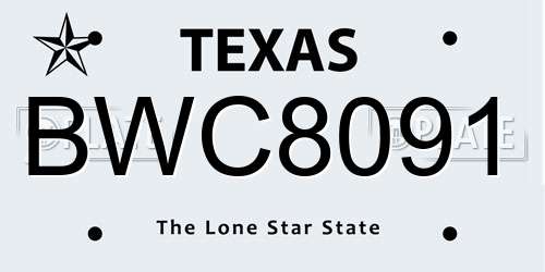 BWC8091 Texas License Plate