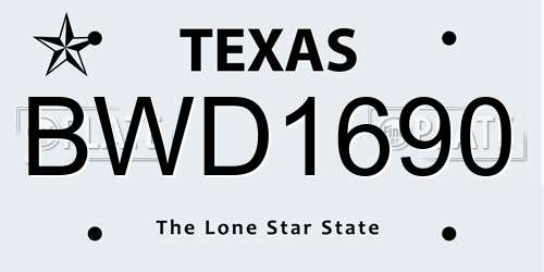 BWD1690 Texas License Plate