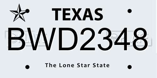 BWD2348 Texas License Plate