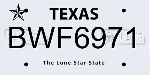 BWF6971 Texas License Plate