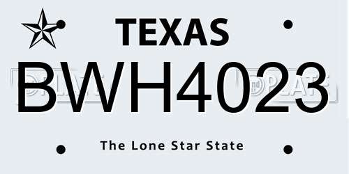 BWH4023 Texas License Plate