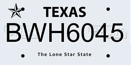 BWH6045 Texas License Plate