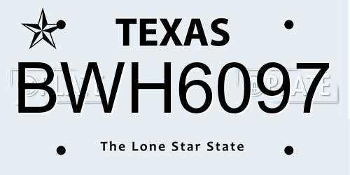 BWH6097 Texas License Plate