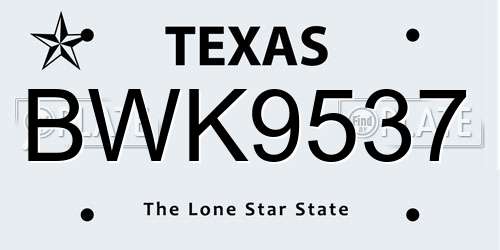 BWK9537 Texas License Plate