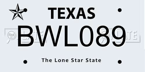 BWL089 Texas License Plate