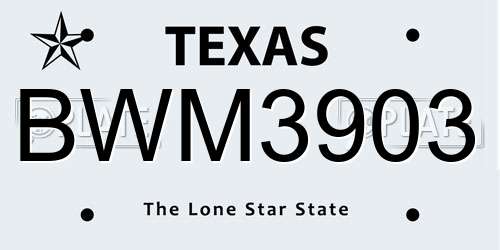 BWM3903 Texas License Plate