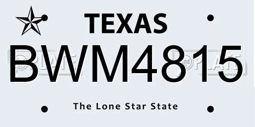 BWM4815 Texas License Plate