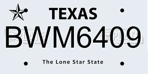 BWM6409 Texas License Plate
