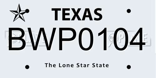 BWP0104 Texas License Plate