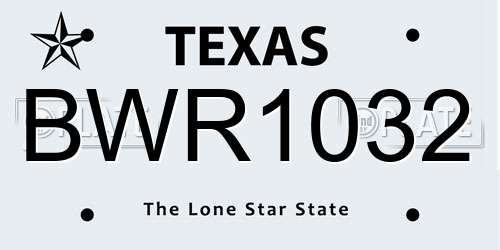 BWR1032 Texas License Plate