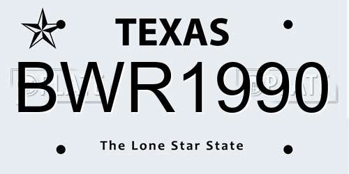 BWR1990 Texas License Plate