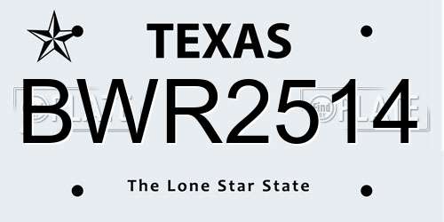BWR2514 Texas License Plate
