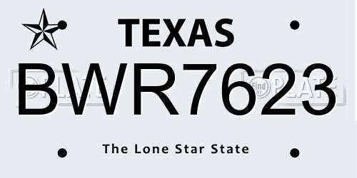 BWR7623 Texas License Plate