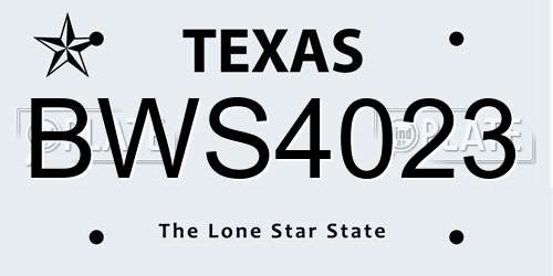 BWS4023 Texas License Plate