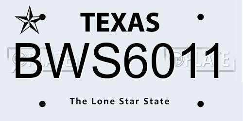 BWS6011 Texas License Plate