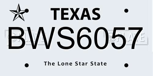 BWS6057 Texas License Plate