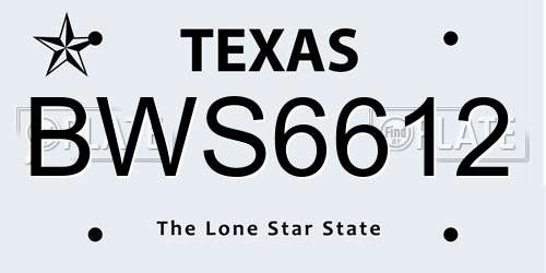 BWS6612 Texas License Plate