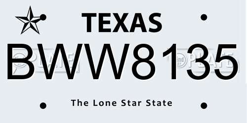 BWW8135 Texas License Plate