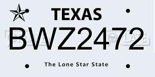 BWZ2472 Texas License Plate