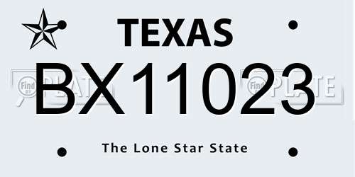BX11023 Texas License Plate