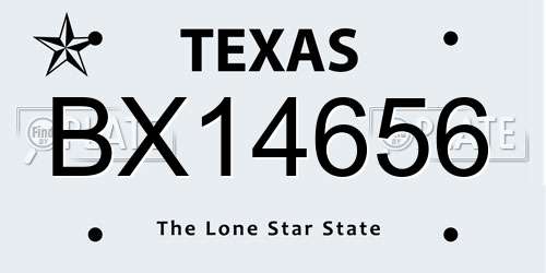 BX14656 Texas License Plate