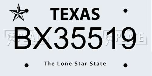 BX35519 Texas License Plate