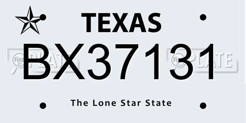 BX37131 Texas License Plate