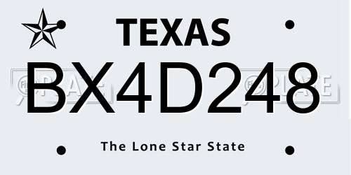 BX4D248 Texas License Plate