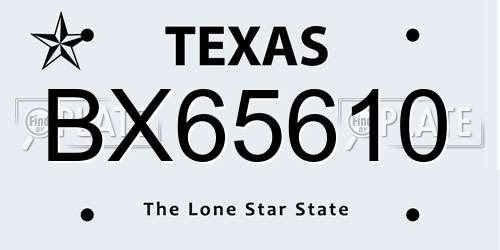 BX65610 Texas License Plate