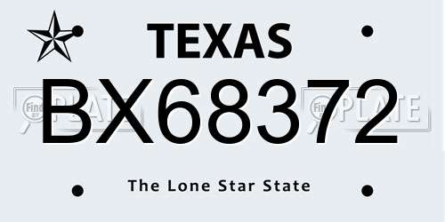 BX68372 Texas License Plate