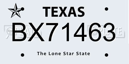 BX71463 Texas License Plate