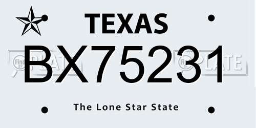 BX75231 Texas License Plate