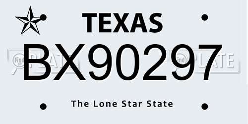 BX90297 Texas License Plate