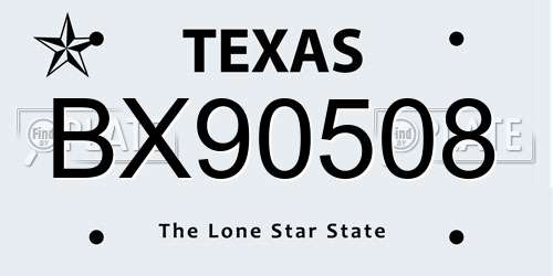 BX90508 Texas License Plate