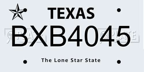 BXB4045 Texas License Plate