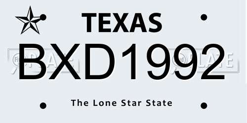 BXD1992 Texas License Plate