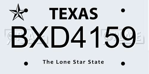 BXD4159 Texas License Plate