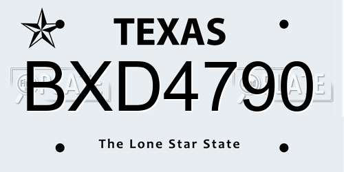 BXD4790 Texas License Plate