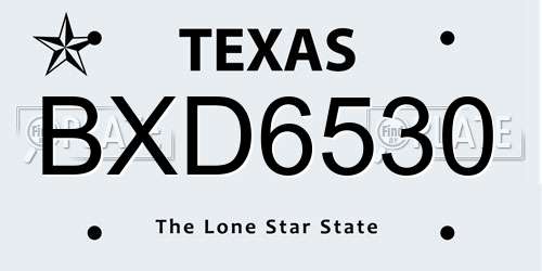 BXD6530 Texas License Plate