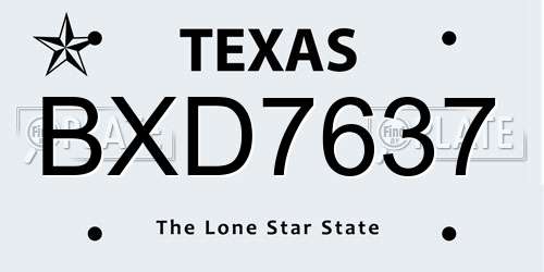BXD7637 Texas License Plate