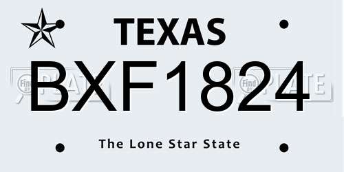 BXF1824 Texas License Plate