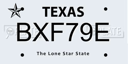 BXF79E Texas License Plate