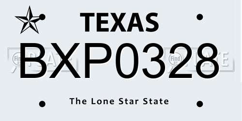 BXP0328 Texas License Plate