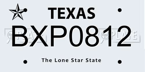 BXP0812 Texas License Plate