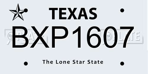 BXP1607 Texas License Plate