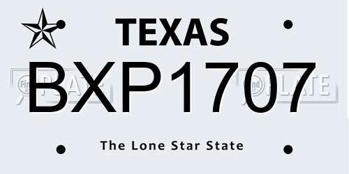 BXP1707 Texas License Plate